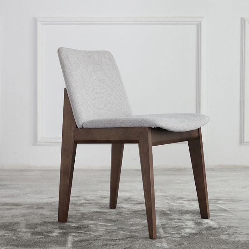 Wood Kitchen Dining Chair Contemporary Upholstered Dining Chair in Grey