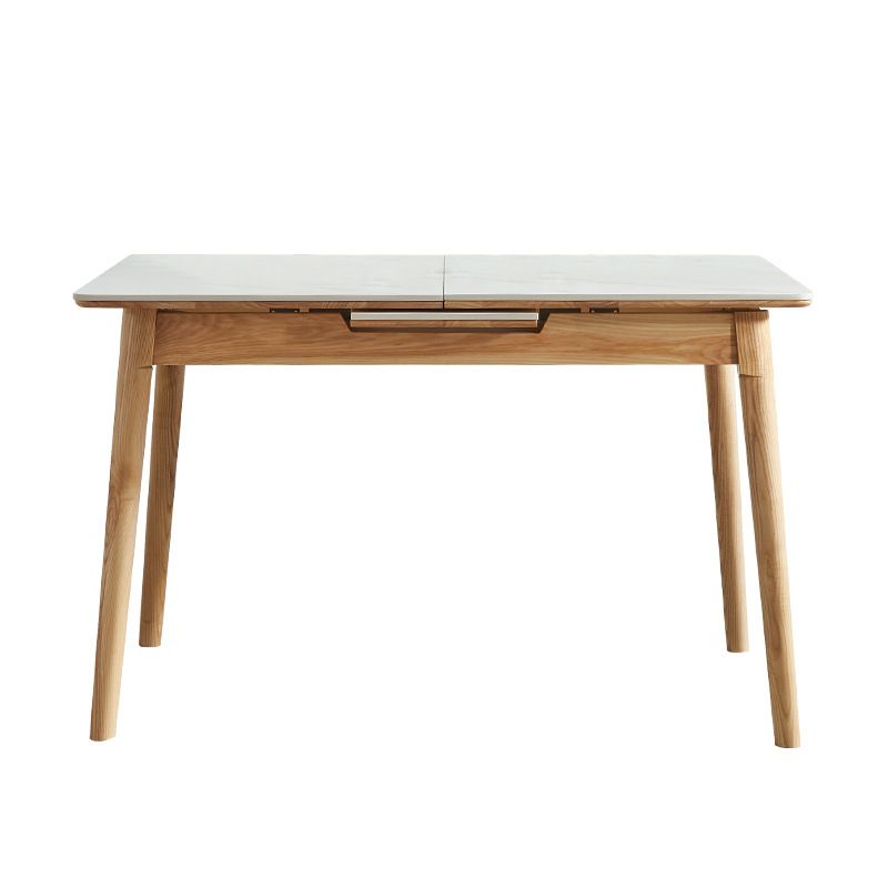 1/2/5/6/7 Pieces Extendable Rectangle Dining Set Sintered Stone Top Wooden Table Set