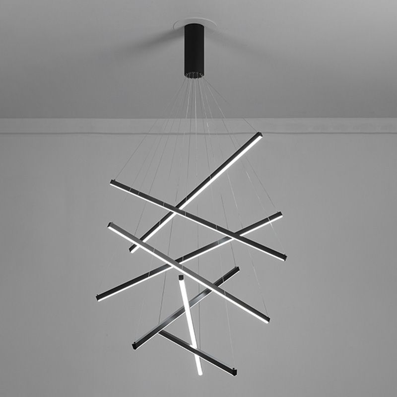 Lámpara de colgar LED simplicidad lámpara de araña Luz para sala de estar comedor