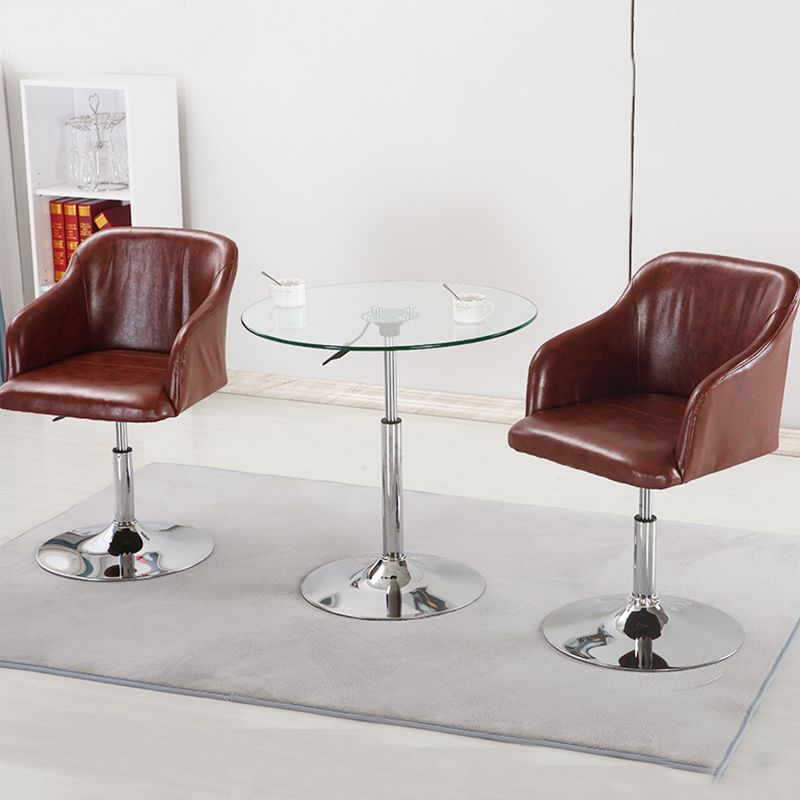 Modern Round Dining Room Table Tempered Glass Table with Pedestal Base for Home Kitchen Dinner