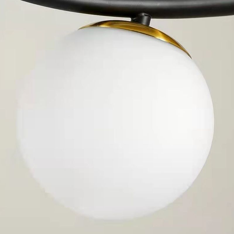 Industrial Kitchen Island Lighting Black/Golden Glass Shaded Ceiling Light for Foyer