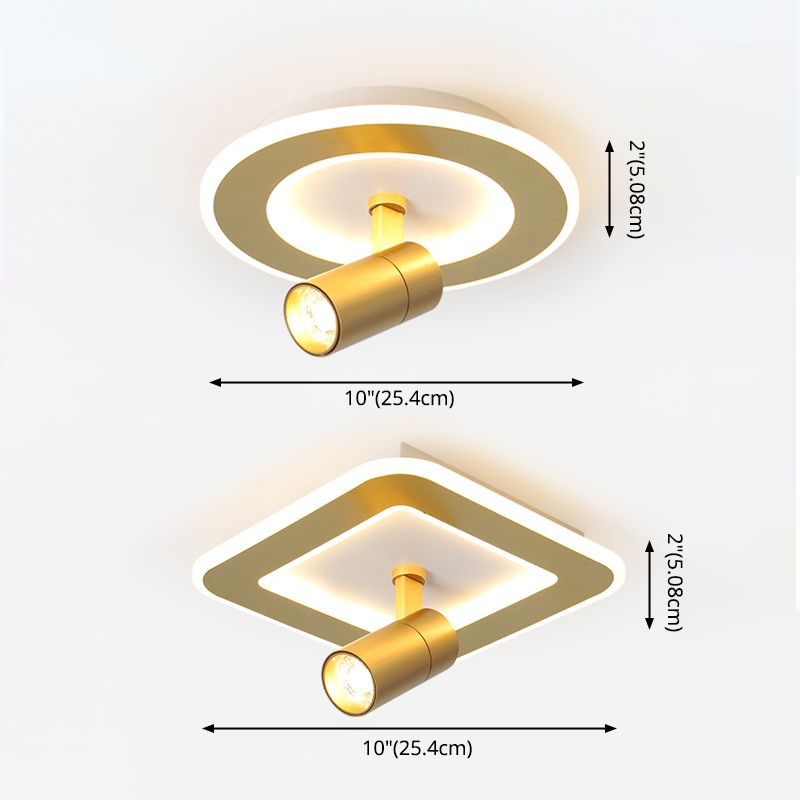 Modern LED Flush Mount 1 Spotlight Metal Ceiling Mounted Light for Hallway