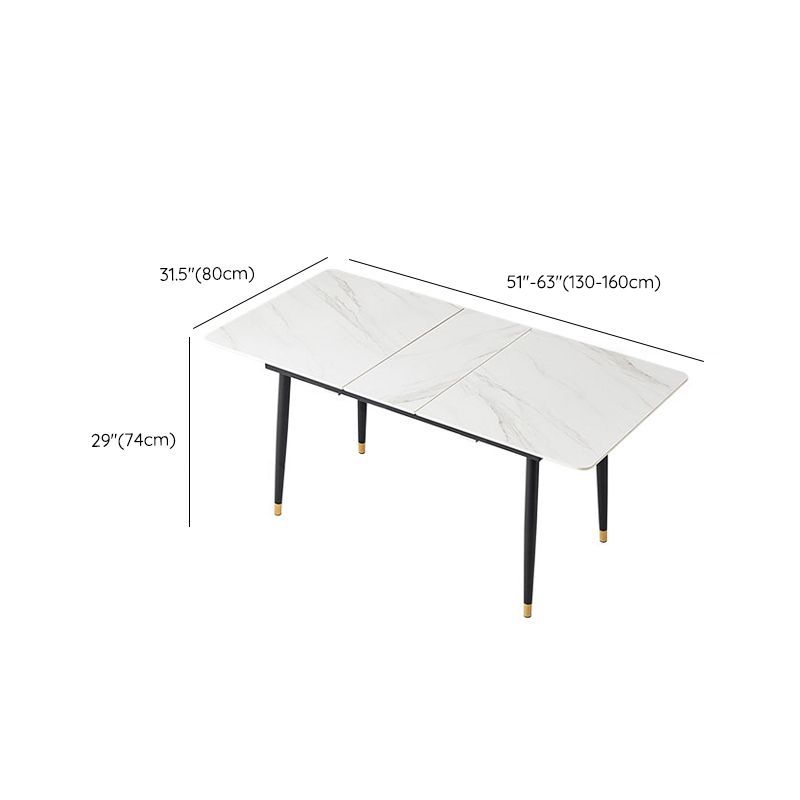 White Contemporary Rectangular and Round Easy Folding Dining Table