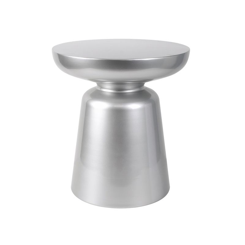 Mid-Century Modern Round Top Coffee Table 16.92"H Iron Pedestal Cocktail Table