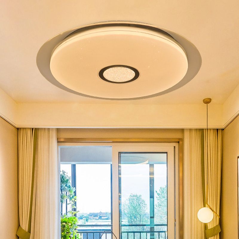 Lámparas incrustadas de tambor blanco soporte integrado moderno LED acrílico, luz blanca / natural, adecuado para Sala de estar