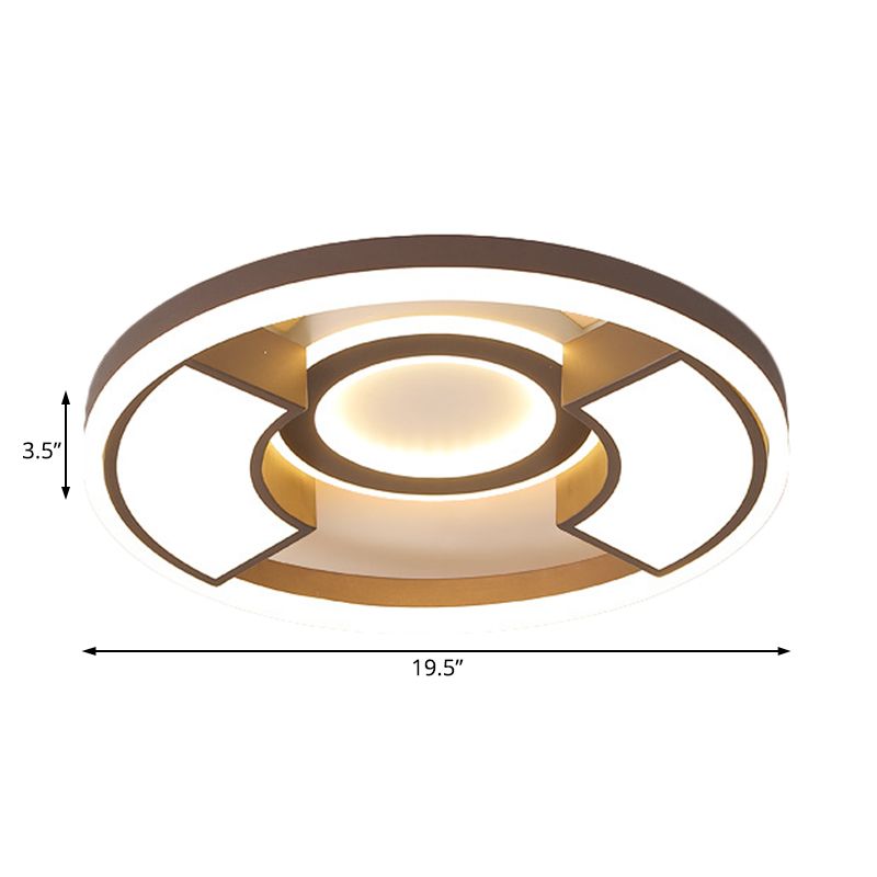 16"/19.5" Dia Contemporary Round Flush Mount Light Acrylic LED Bedroom Ceiling Light Fixture in Warm/White Light