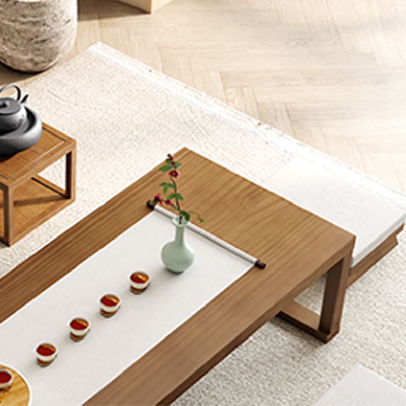 Brone Solid Wood Coffee Table with Sled Legs and Rectangular Top