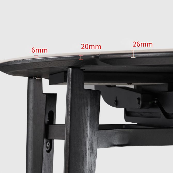 Slate and Wood Table Modern Minimalist Home Retractable Round Dining Table