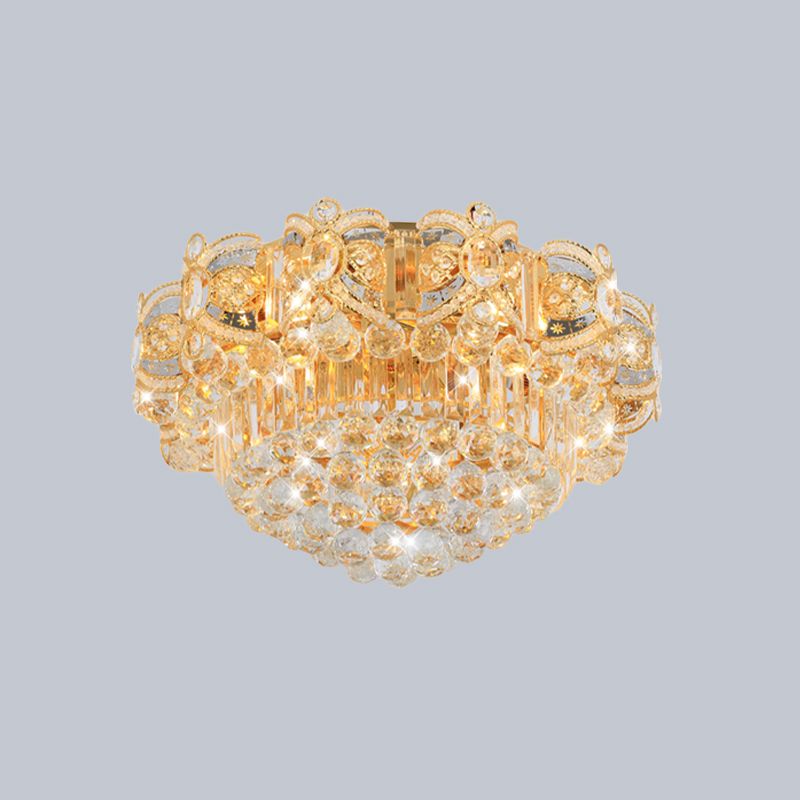 Gold LED Plafond Flush Mount Hedendaagse Crystal Ball Ronde Flushmount Verlichting, 16 "/23.5" Breedte