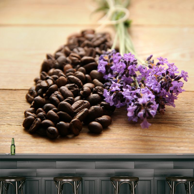 Coffee Beans Mural Wallpaper Environment Friendly for Coffee Shop Wall Covering