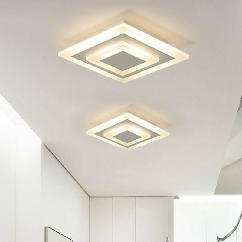 Lámpara de techo empotrada LED de estilo moderno acrílico con luz empotrada de pasillo geométrico