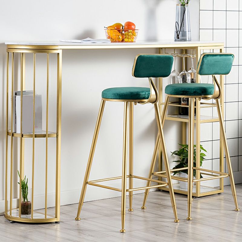 Round Low Back Dining Stools Armless Bar Stools with Metal Base