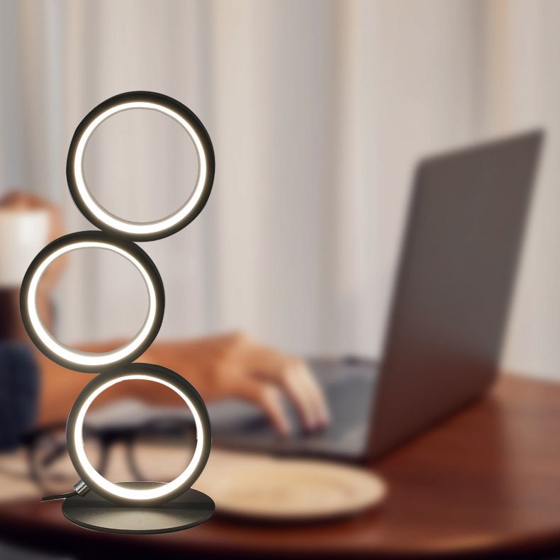 Lámparas de mesita de noche circular lámparas de mesa modernas 3 lámparas de mesa de luz ligeras