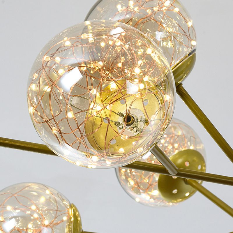 Glass Ball Shape Hanging Ceiling Light Modern Multi-Lights Hanging Light