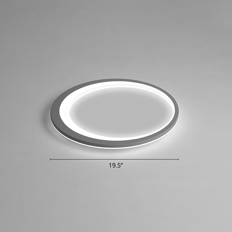 Nordic Ultrathin Flush Mount Led Light Acrylic Bedroom Ceiling Light Fixture in Grey-White
