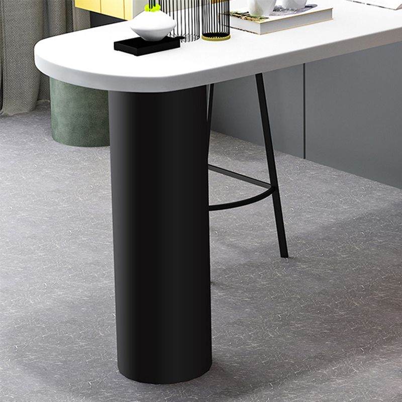 Specialty Bar Dining Table Solid Wood Bar Height Pub Table with Metal Legs