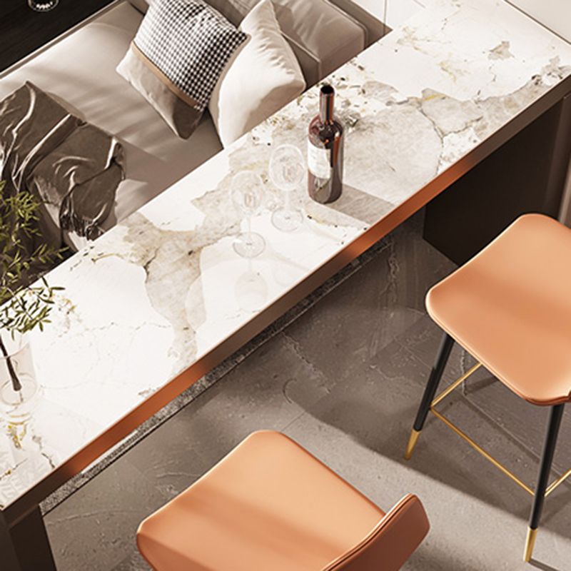 Modern 1/2/3 Pieces Bar Table Set Rectangle Stone Counter Table with Stools for Balcony
