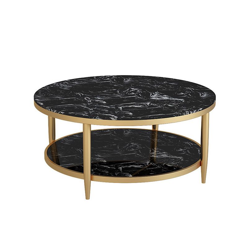 4 Legs 1 Single Coffee Table Modern Marble Round Cocktail Table
