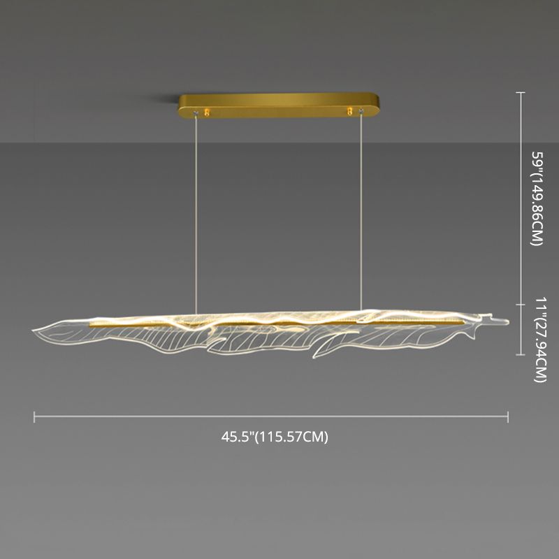 Stile contemporaneo in alluminio Luci appese a sospensione Gold Isola Linear Lucile per sala da pranzo