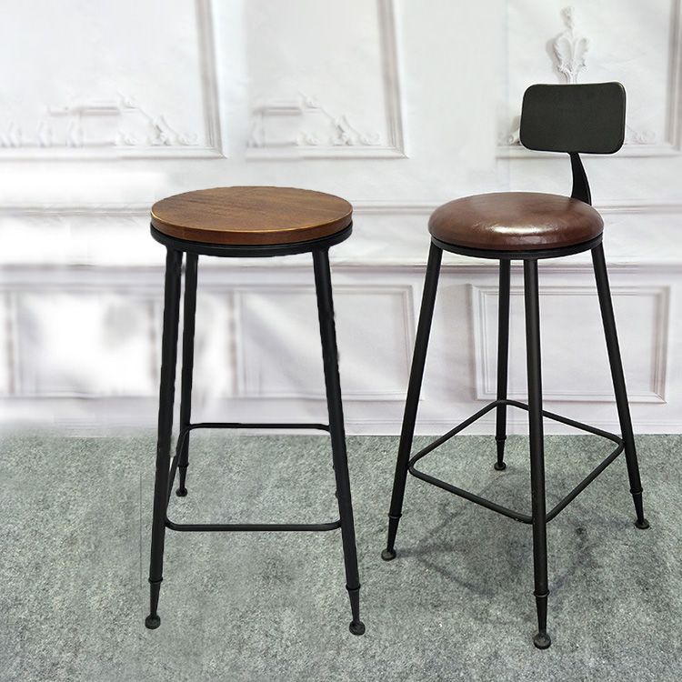 Industrial Style Solid Wood Bar Table Set 1/2/3/4 Pieces Counter Table with High Stools