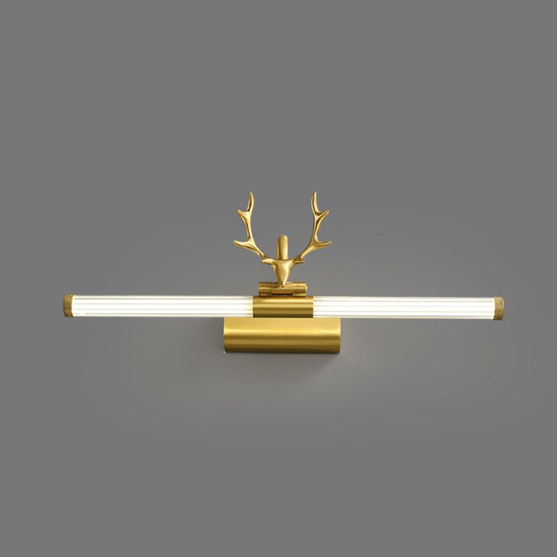 Golden Postmodern Antlers Wall Sconce One-Blub Metal Wall Mounted Lamps for Bathroom