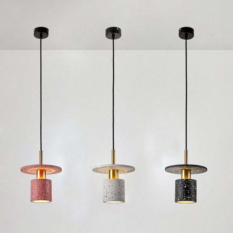 1 Light Unique Hanging Pendant Modern Style Cement Hanging Lighting for Living Room