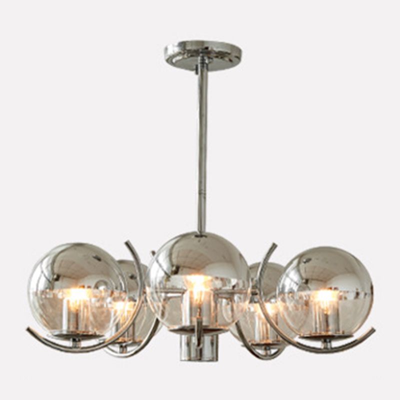 Postmodern Chandelier Light Fixtures Sliver Multi Head Hanging Chandelier for Bedroom