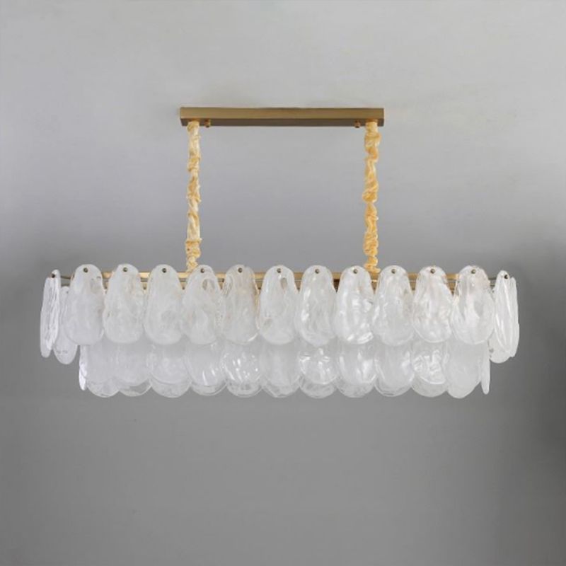 10 Light Gem Island Lights Modern Pendant Lighting Glass And Metal Island Lamps in Gold