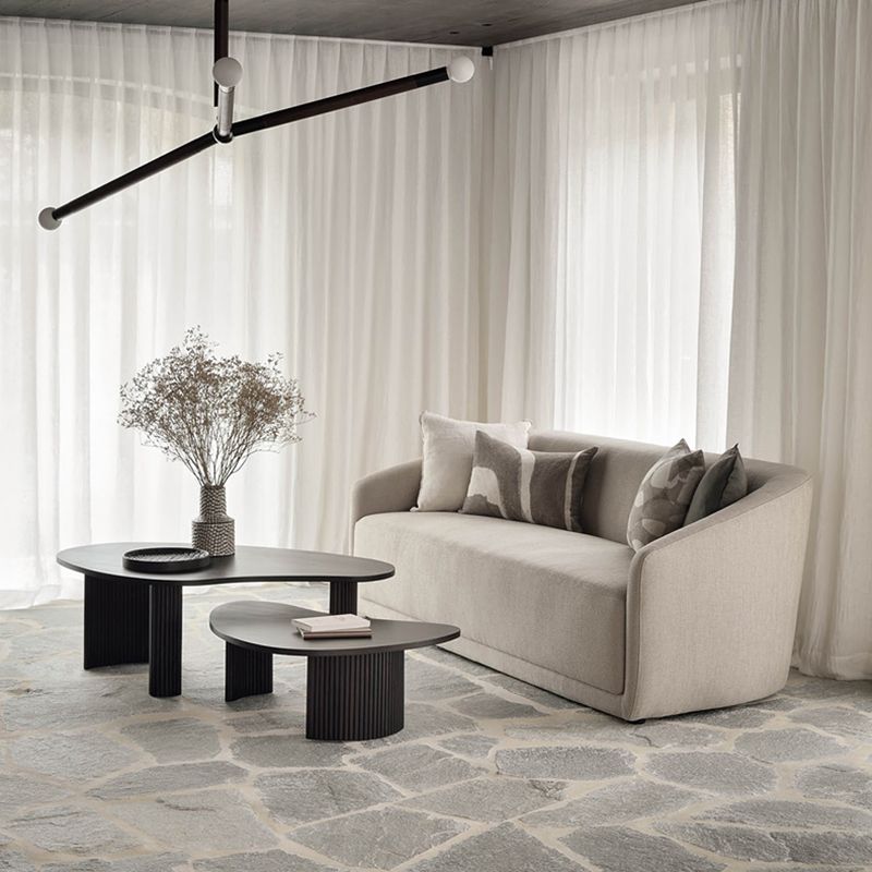 Solid Wood Coffee Table Black 3 Legs Coffee Table for Living Room