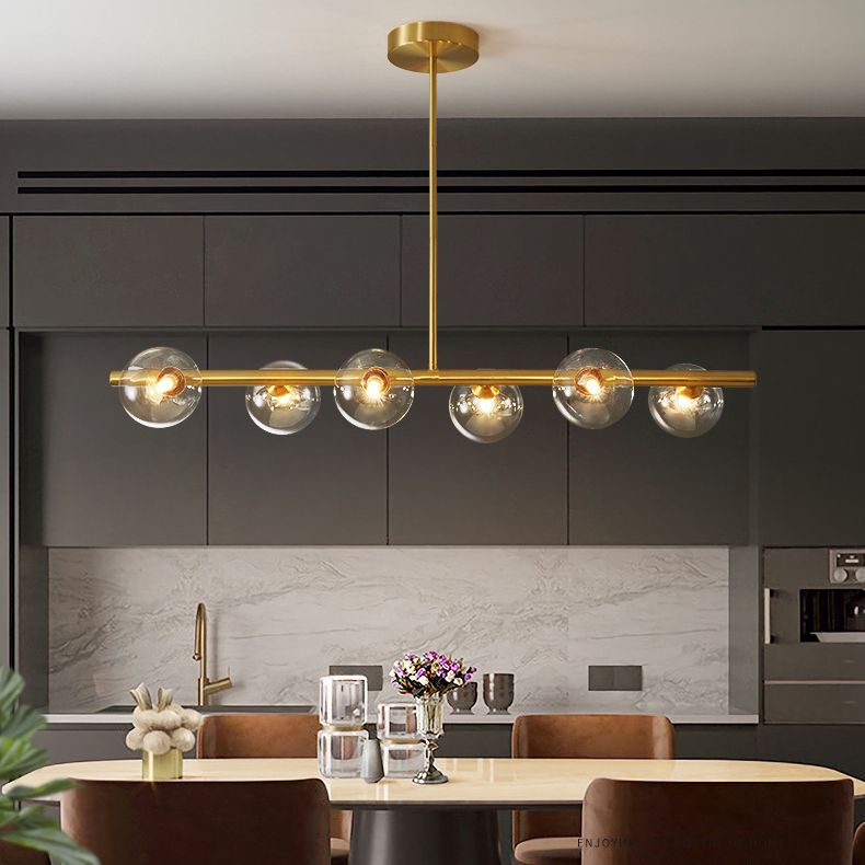 Sphere Island Pendant Lights Modern Glass Chandelier Lighting Fixtures for Restaurant