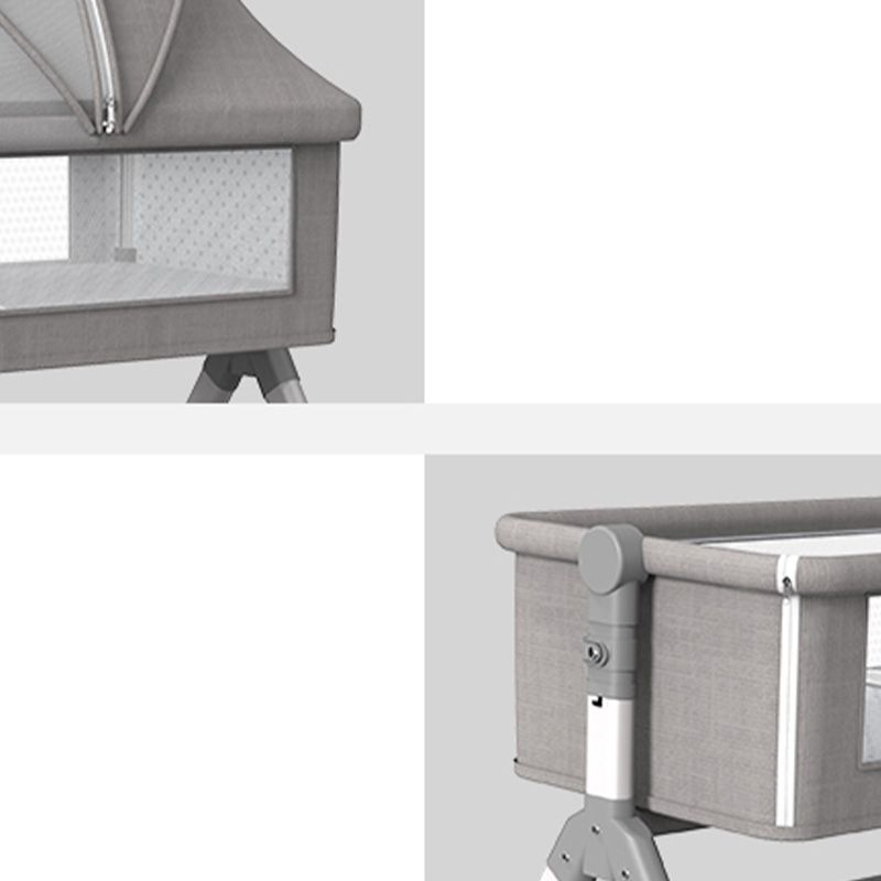 Color Matching Plastic Nursery Crib Rectangle Modern Crib with Casters