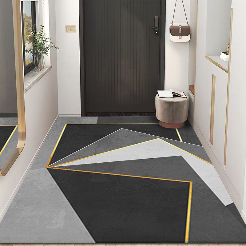 Geometric Printed Indoor Rug Contemporary Rectangle Rug Stain Resistant Adult Carpet