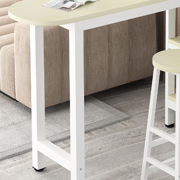 Metal Frame Contemporary Pub Table Matte Finish Manufactured Wood Bar Table