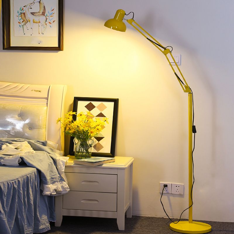 1 Light Bowl-Shaped Floor Lamp Contemporary Metal Standard Lamps for Living Room