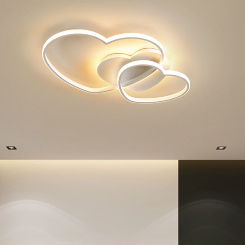 Lámparas de techo empotradas con diseño de corazón, 1 luz, luces de techo contemporáneas de metal, montaje empotrado