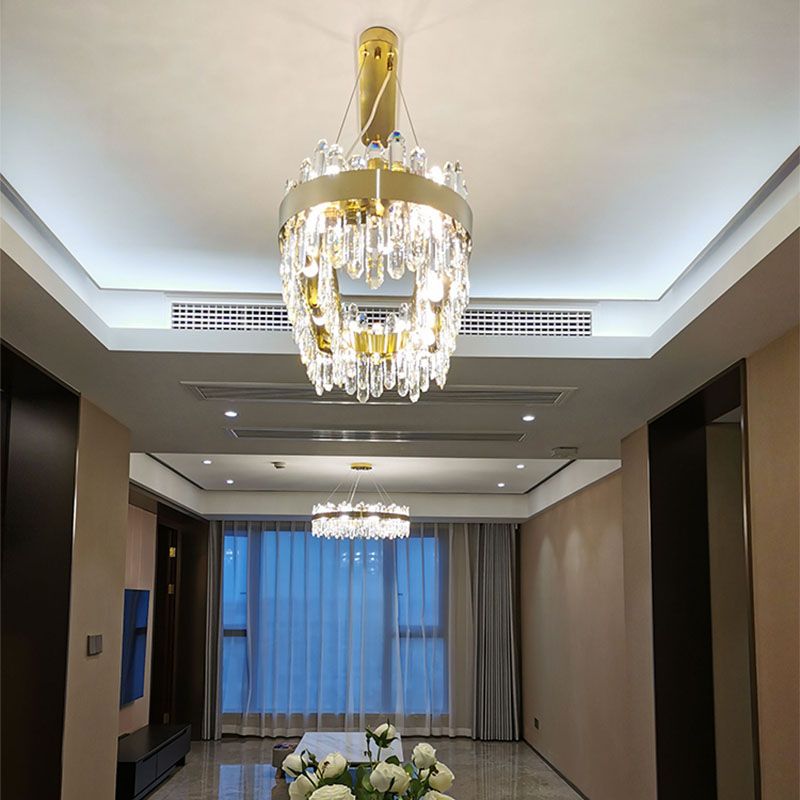 Post Modern in stile Crystal Island Light Gold Simplicity Hanging Light per sala da pranzo
