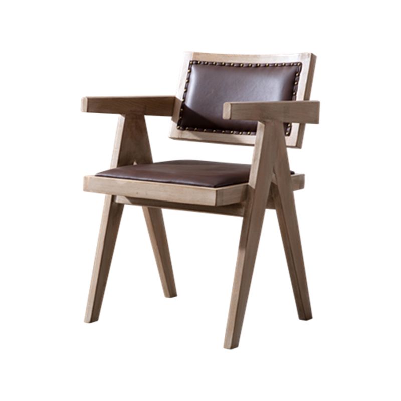 Farmhouse Style Ash Wood Chair Open Back Dining Room Kitchen Arm Chairs Set