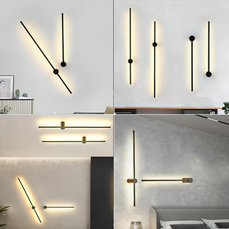 Accesorio de iluminación de pared de metal recto RGB RGB Black Wall Montion Lighture