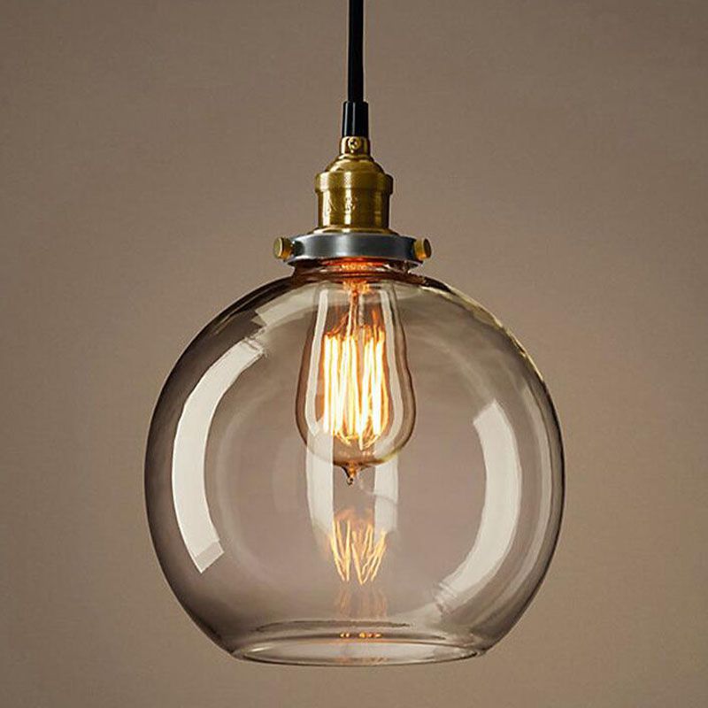 Luci a sospensione geometrica a 1 luce Luce sospesa industriale con tonalità di vetro