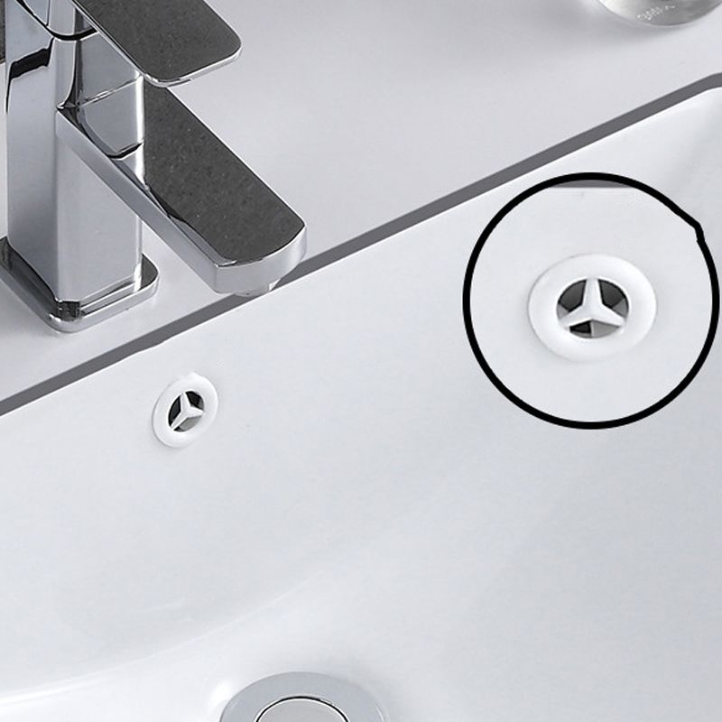 Traditional Undermount Vanity Sink Rectangular Porcelain with Pop-Up Drain Basin Sink