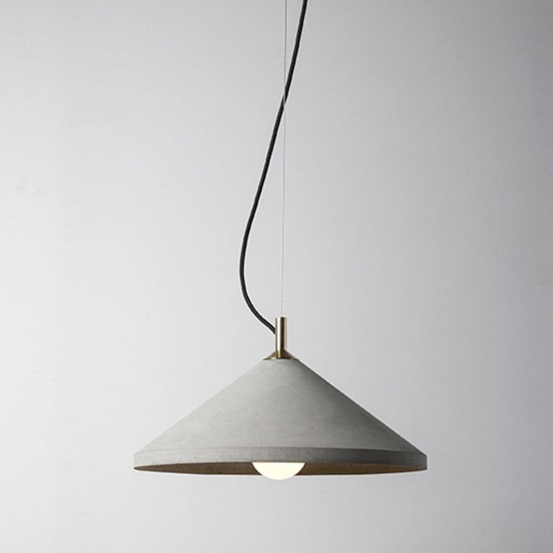 Modern Cone Down Mini Pendant Grey Cement Hanging Ceiling Light with 1 Light