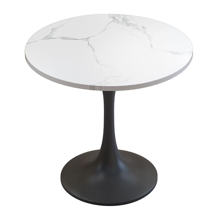 Table à manger en pierre frittée de style simple, table ronde à base de tulipe pour la maison