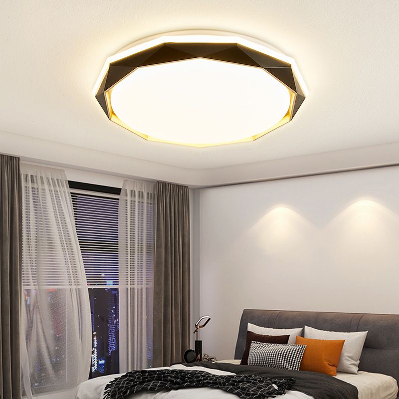 Geometric Flush Mount Fixture Contemporary Metal 2 Lights Flush Light