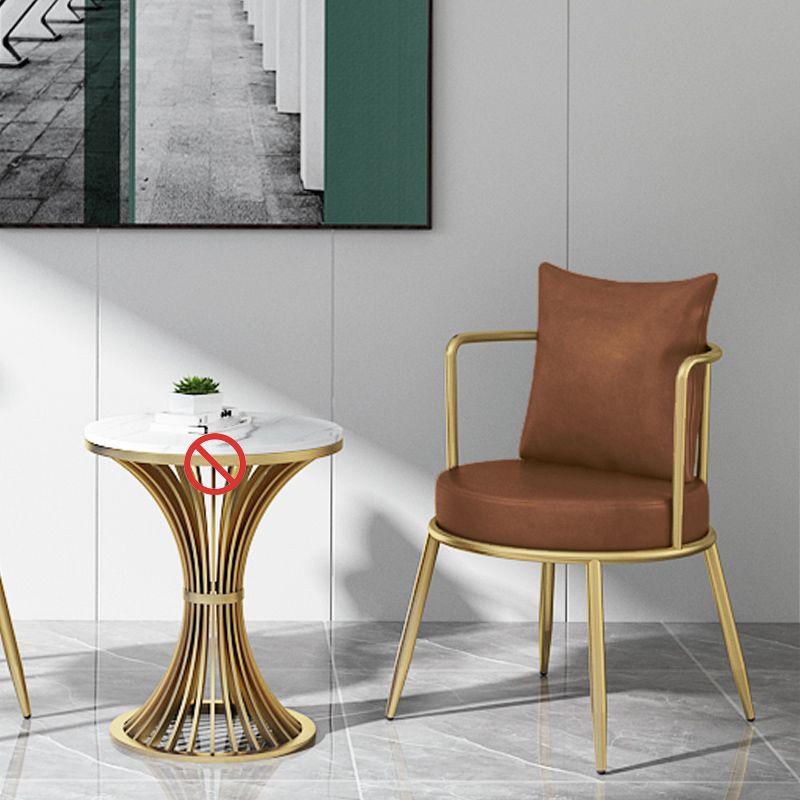 Glam Style 21.65 " Wide Pillow Back Metal Frame Sponge Arm Chair