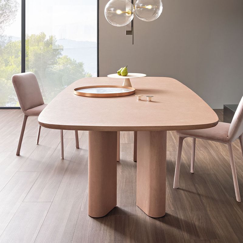Modern Solid Wood Dining Table for restaurant Rectangle Table with Double Pedestal