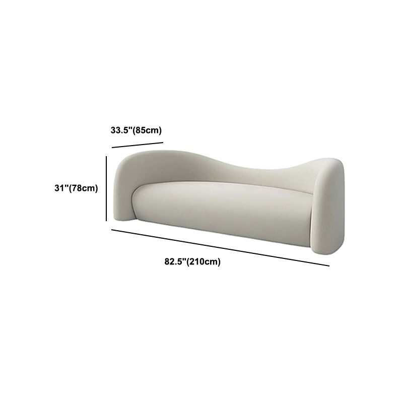 Contemporary Curved Sofa Sloped Arm Sofa with Tight Back for Living Room