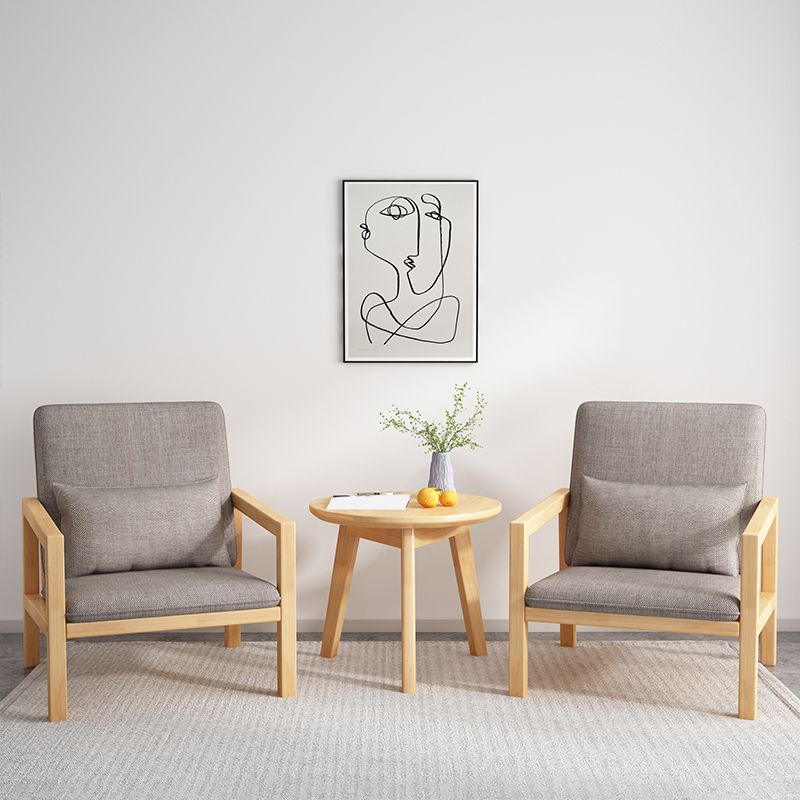 Nordic Style Wood Arms Included with Cushion Lounge Accent Chair