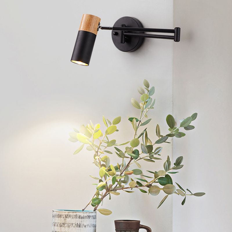 Modern Circle Shape Wall Sconce Reading Wall Light with Metal Shade for Bedroom