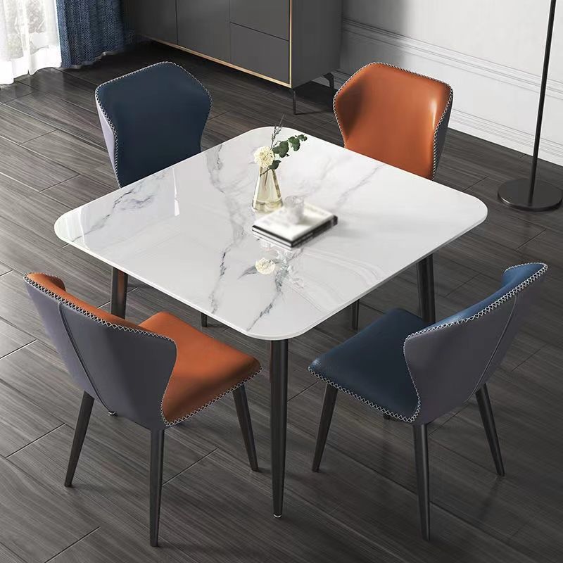 Sintered Stone Dining Table Modern Kitchen Furniture with 4 Metal Legs