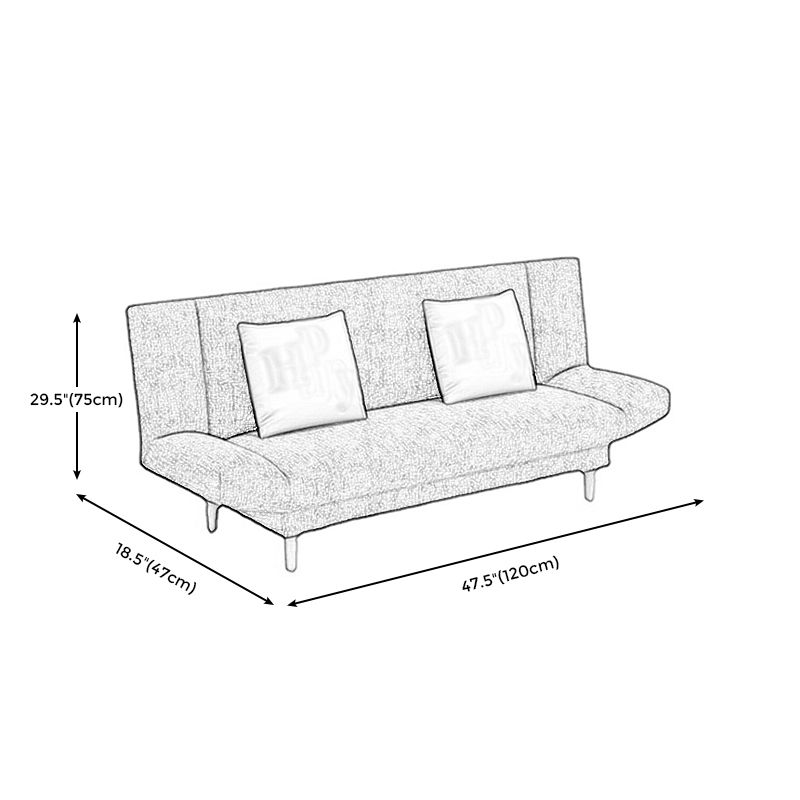 Linen Armless Sleeper with 2 Pillows Back for Apartment 29.53"